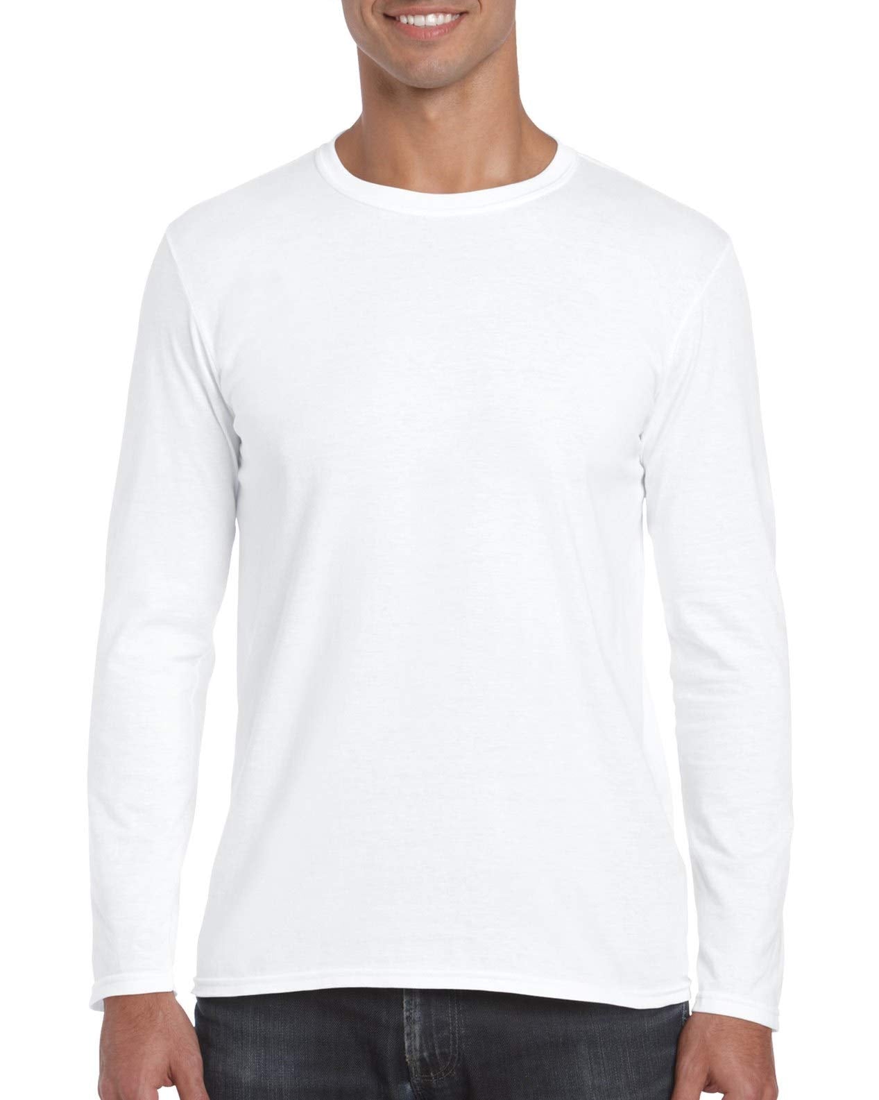 Gildan Men's Softstyle Long Sleeve Fashion T-Shirt, White, X-Large