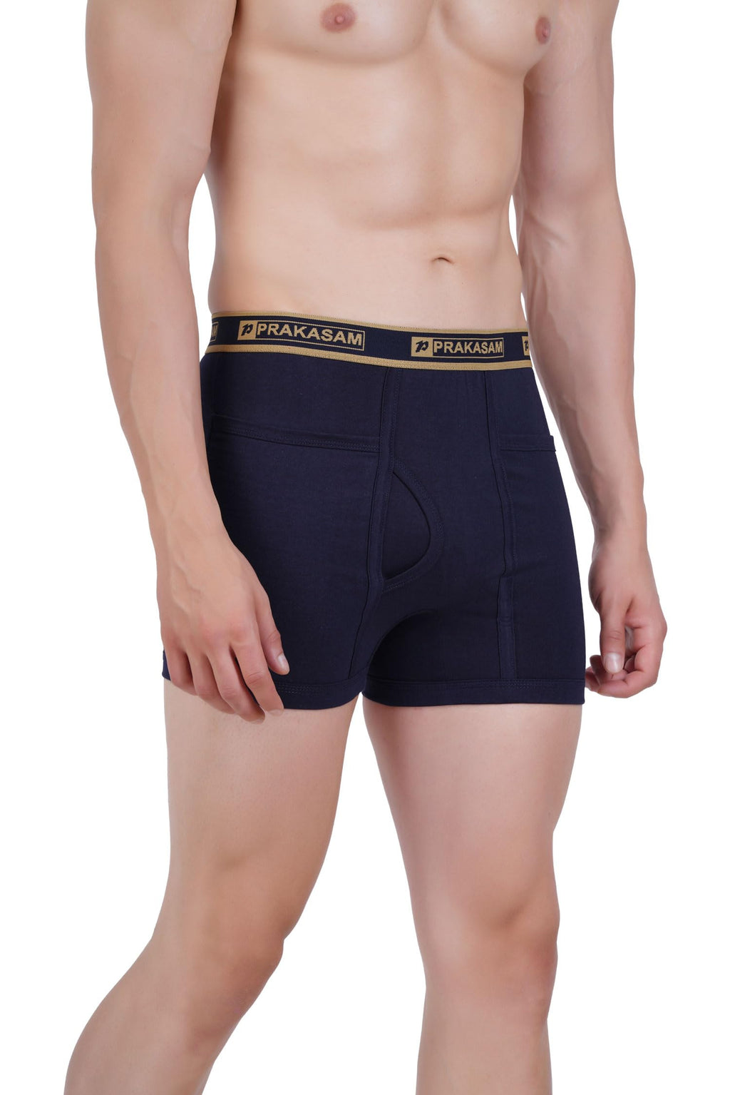 PRAKASAM COTTON -Marlow Mens 100% Pure Combed Cotton Outer Elastic Pocket Trunks (Pack of 2)
