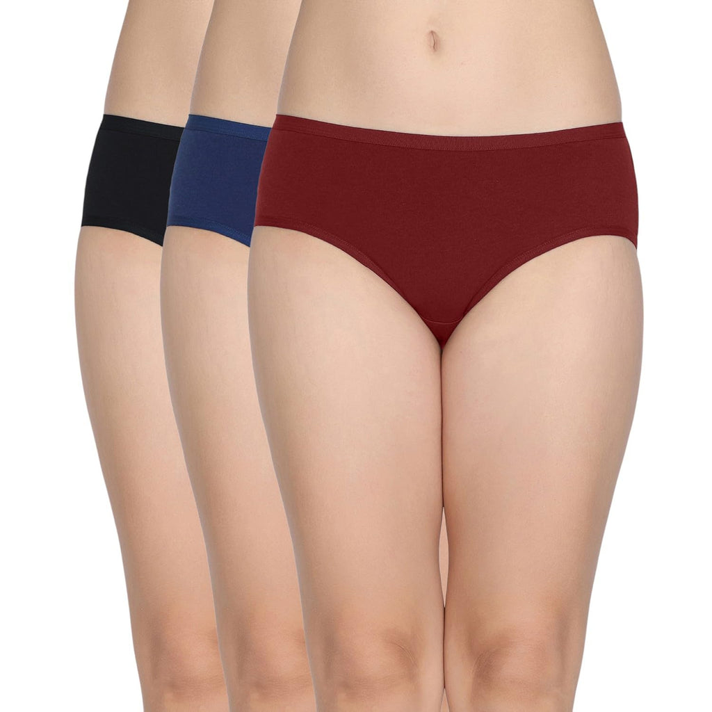 Zivame Low Rise Full Coverage Hipster Panty (Pack of 3) - Multicolor