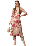 ANNI DESIGNER Womens Cotton Blend Straight Printed Kurta with Pant (Theo Beige_XXL_Beige_XX-Large)