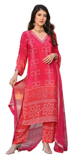 Fashion Basket Soft Silk Kurta Set With Duptta For Women Red