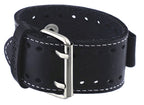 Nemesis STH-K 22mm Lug Width Black Wide Leather Cuff Wrist Watch Band