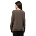 Enamor E079 Crew Neck Stretch Cotton Basic Sweatshirt for Women with Long Sleeves