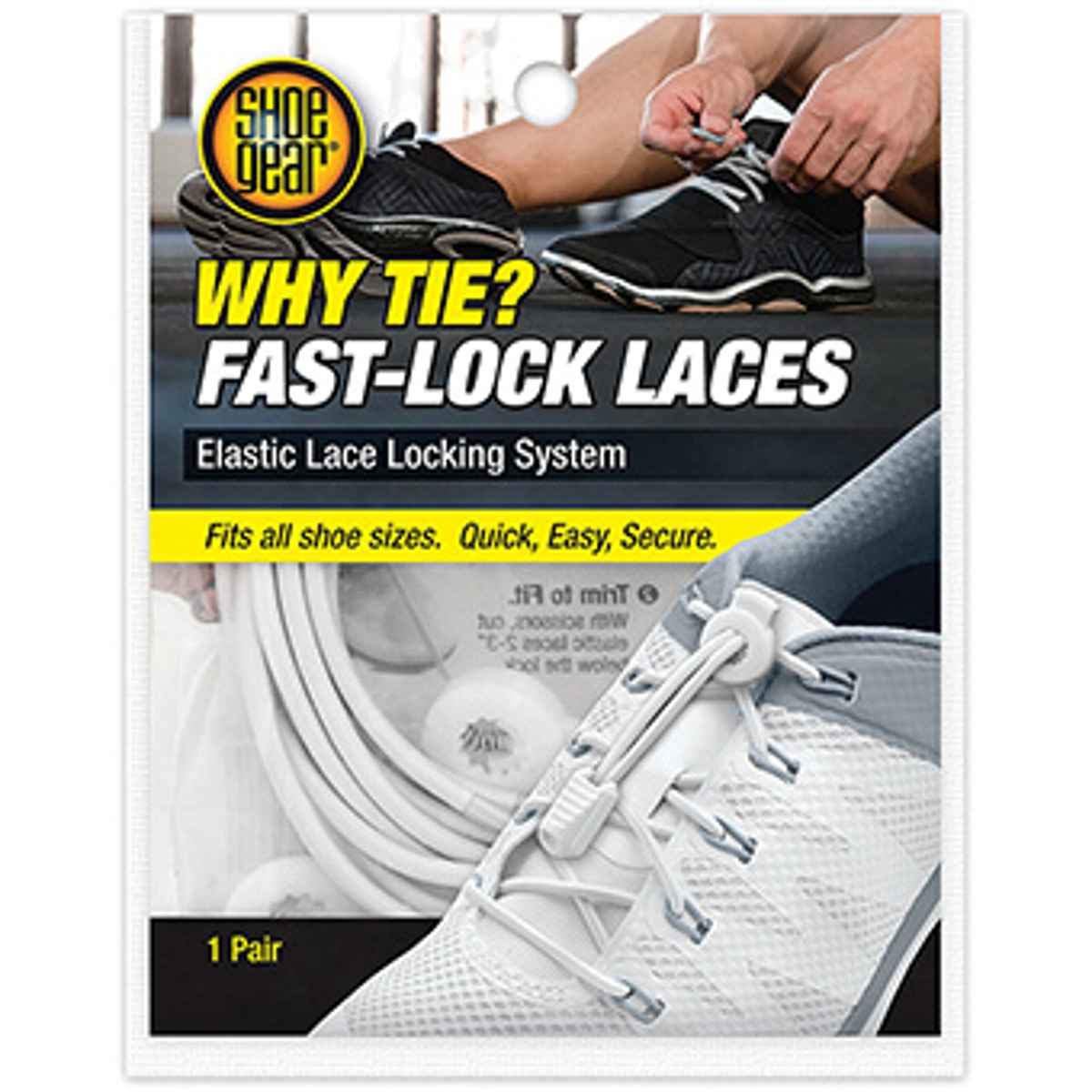 Shoe Gear 780387 Why Tie Fast Lock Laces - White