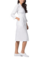 Adar Universal Scrub Dress for Women - Fitted Midriff Dress - 2810 - White - 10