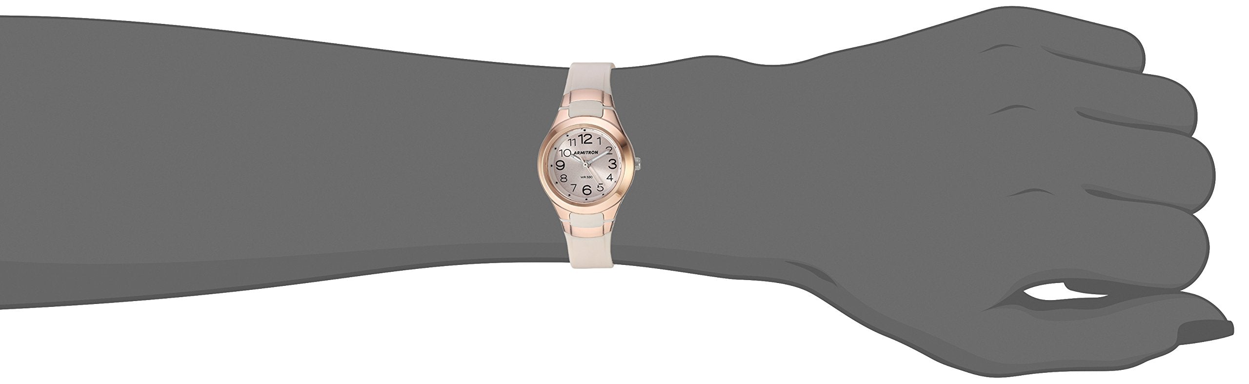 Armitron Sport Women's 25/6418PBH Easy To Read Rose Gold-Tone and Blush Pink Resin Strap Watch