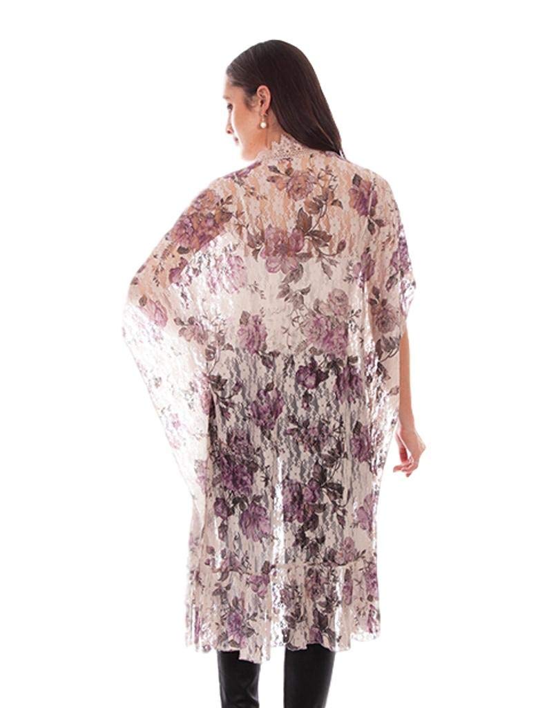 PRINTED LACE CROCHET TRIM DUSTER