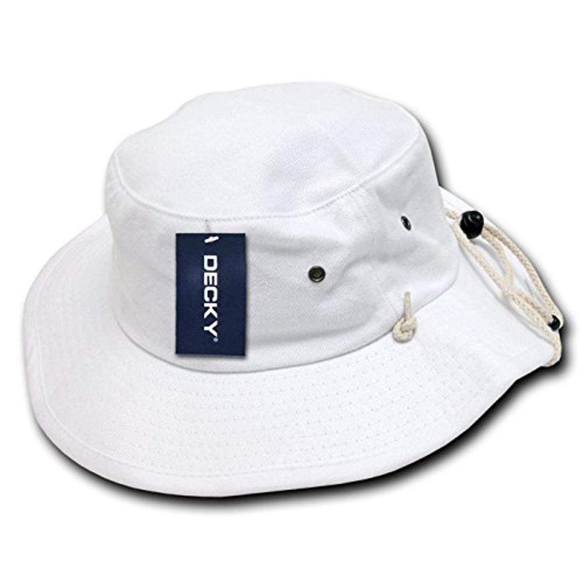 Decky 510-PL-WHT-06 Aussie Hat Plain- White - Small & Medium