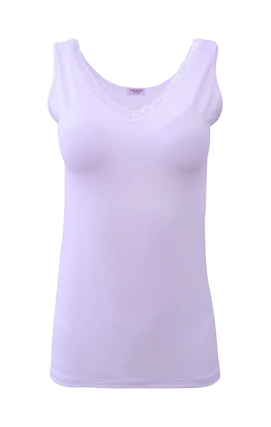 EGI Luxury Modal Women's Lace-Trimmed Camisole. Proudly Made in Italy.(1121)