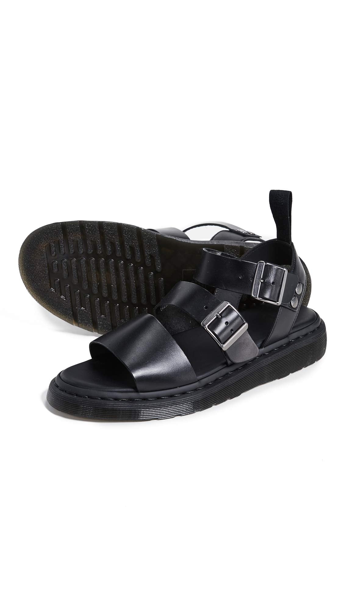Dr. Martens mens Gryphon Gladiator Sandal, Black, 10-10.5 US
