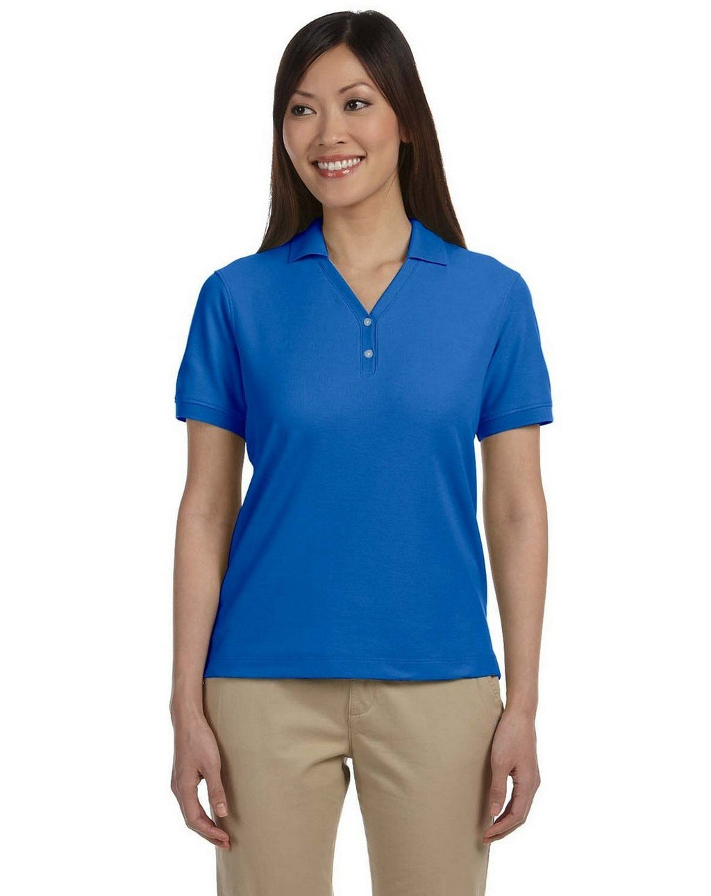 Ladies Pima Piqu Y-collar Polo - WHITE - XS(D0102H7Y76J)