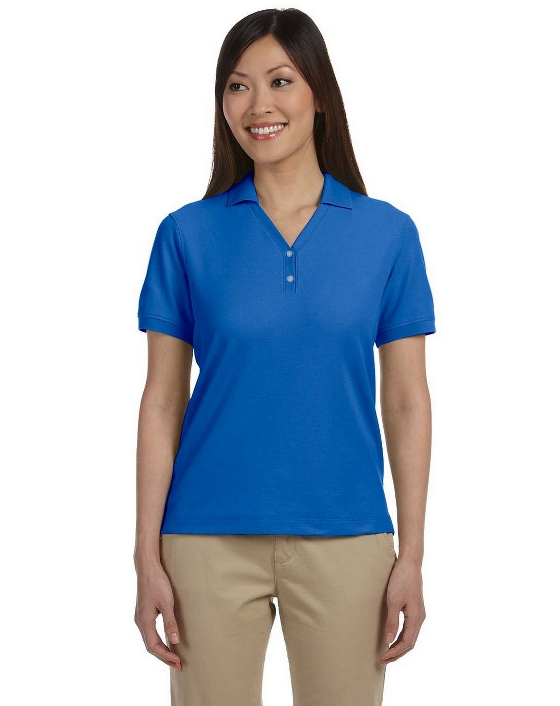 Ladies Pima Piqu Y-collar Polo - WHITE - XS(D0102H7Y76J)