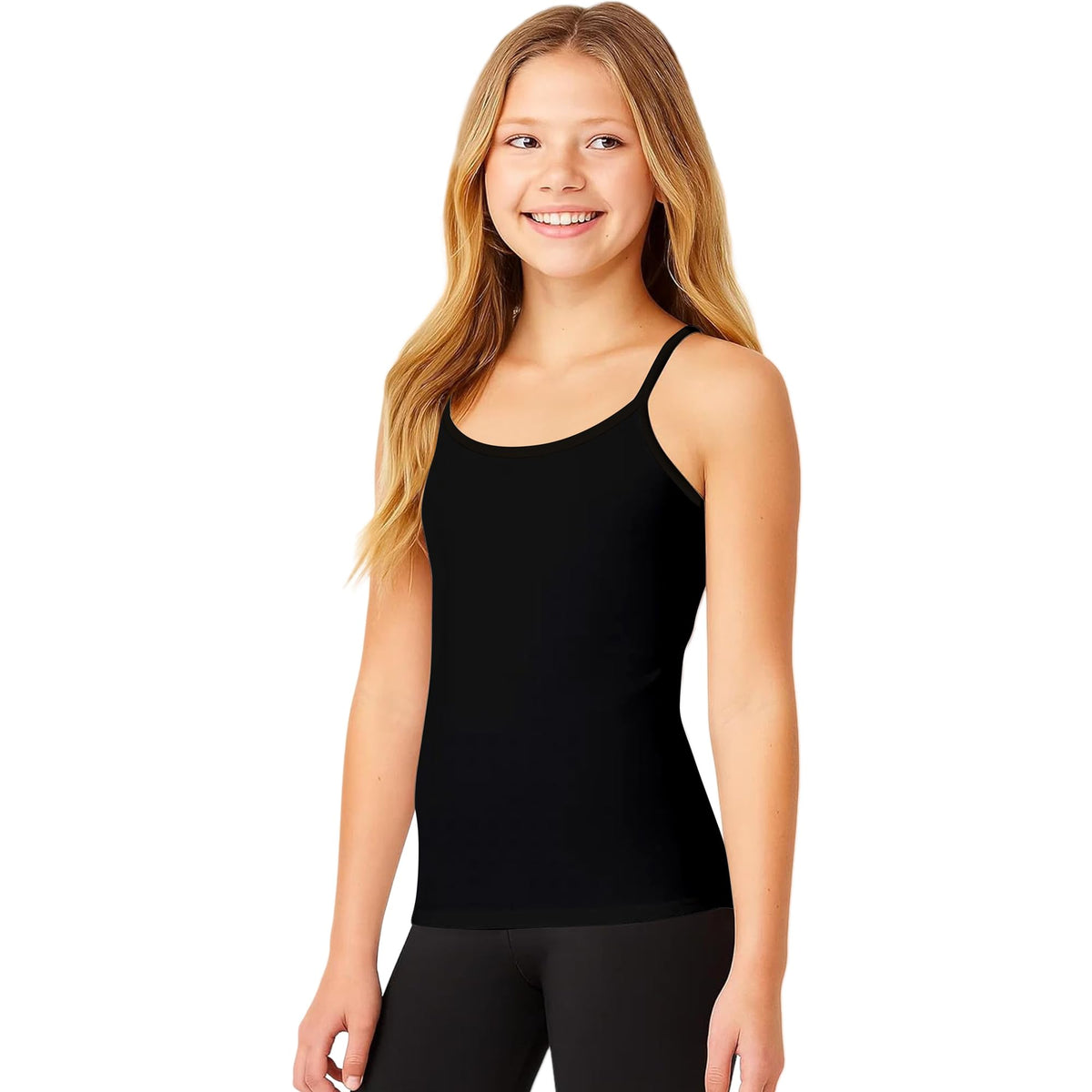 Pepperika Cotton Padded Camisole For Girls Starter Bra Innerwear Slip For Teen Girls Vest Cami With Adjustable Straps Covers Nip 13-14