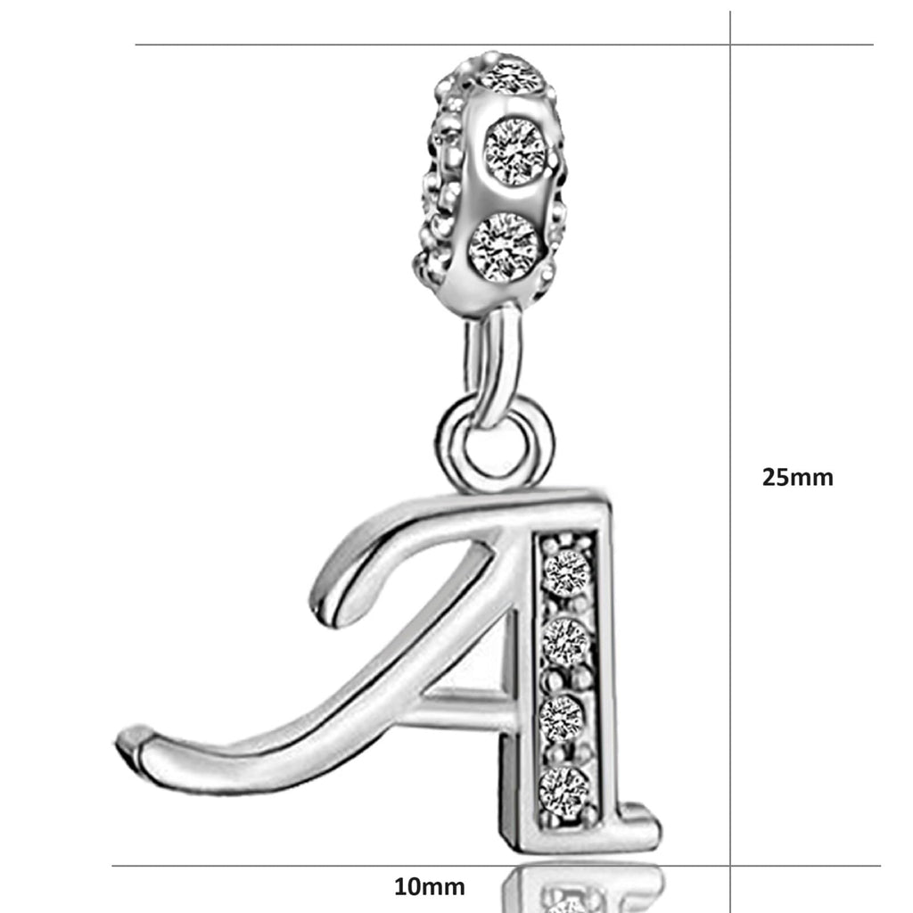 JMQJewelry Graduation 2024 Initial Letter A Fits Pandora Bracelets Birthstone White Dangle Alphabet Charms for Bracelets Women M