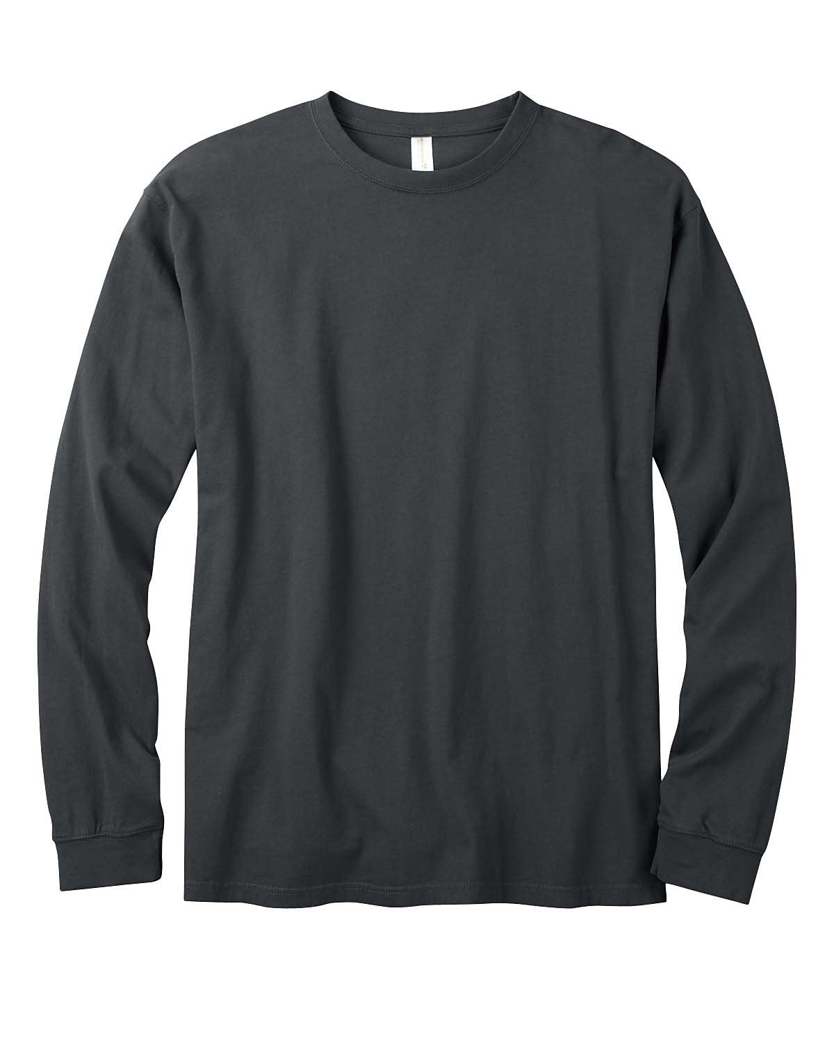Mens 55 oz 100% Organic cotton classic Long-Sleeve T-Shirt - BLAcK - S(D0102H7ZgTX)