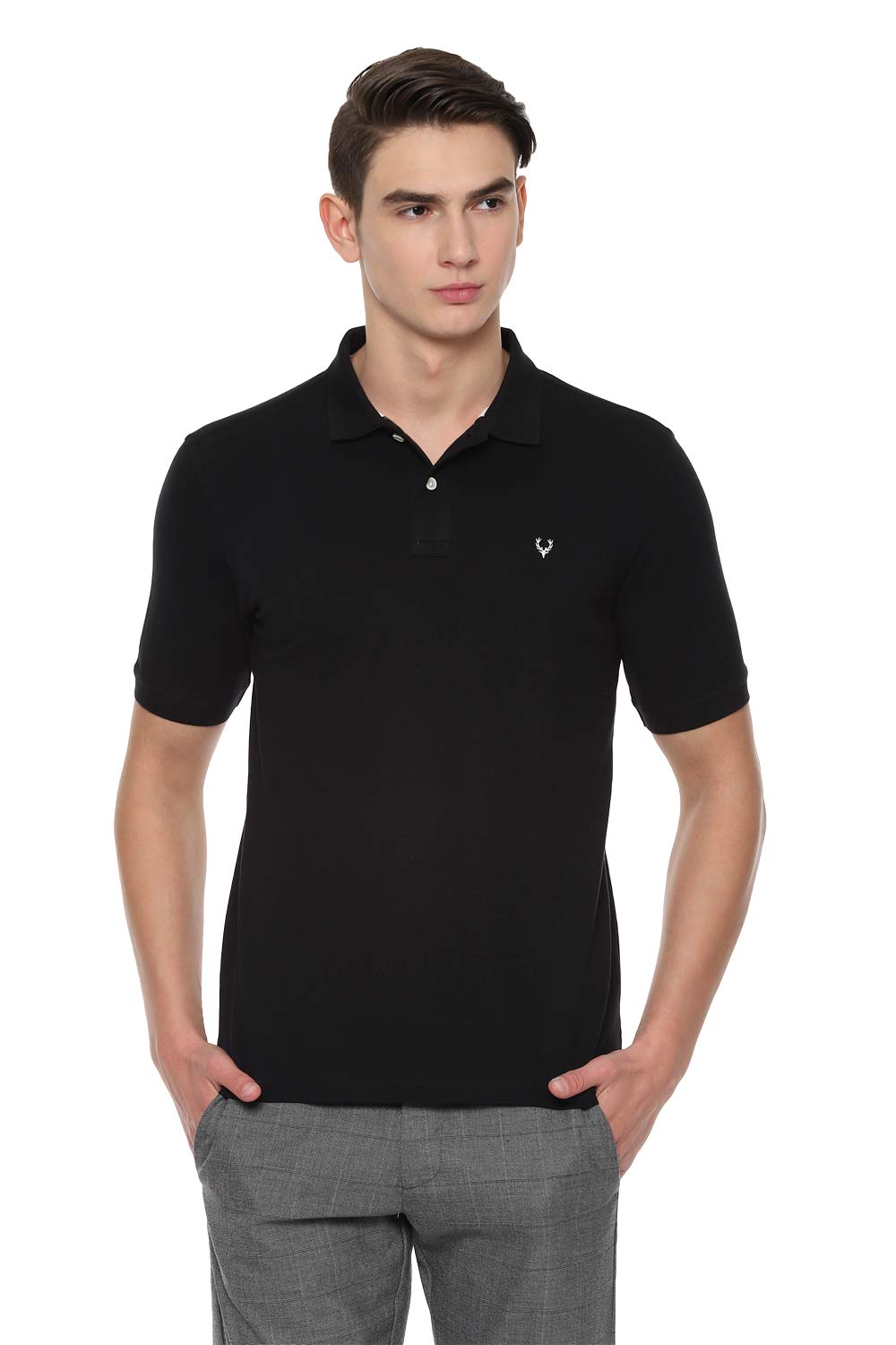 Allen Solly Men Regular Fit Printed Solid Polo Neck Polo Shirt