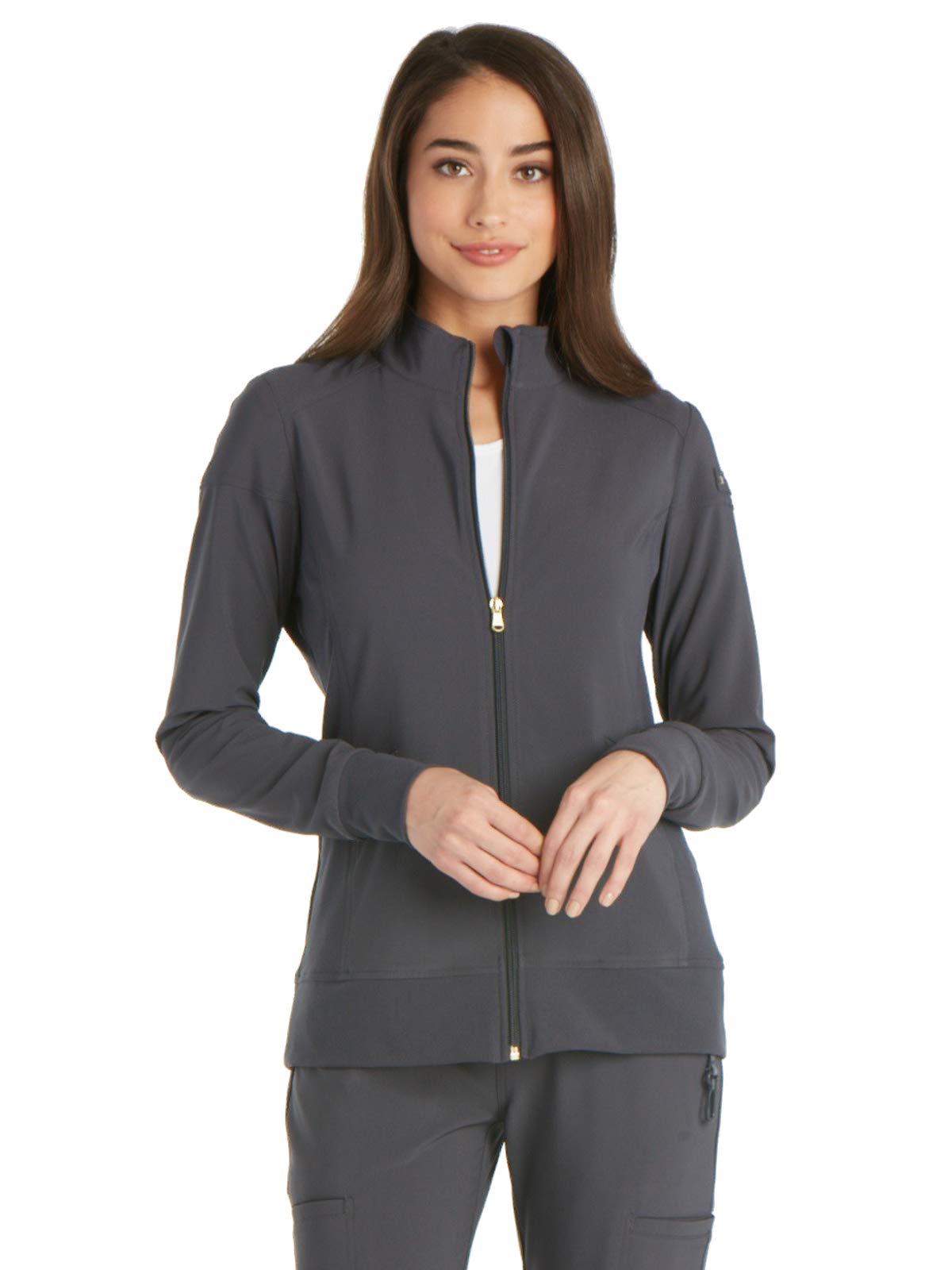 cherokee iFlex cK303 Zip Front Warm-Up Jacket Pewter S