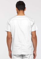 Dickies Men's EDS Signature V-Neck Scrub Top, White, Large