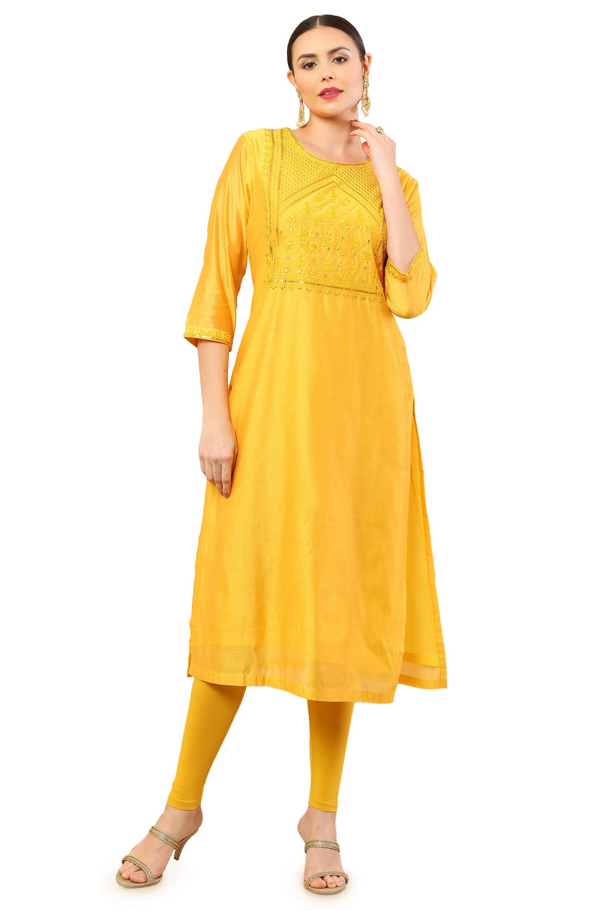 Soch Women Chanderi Kurta with Embroidery and Sequins