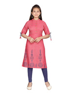 Aarika Girls Cotton Regular Tunic Shirt (KURTI-K-42_Red_40)
