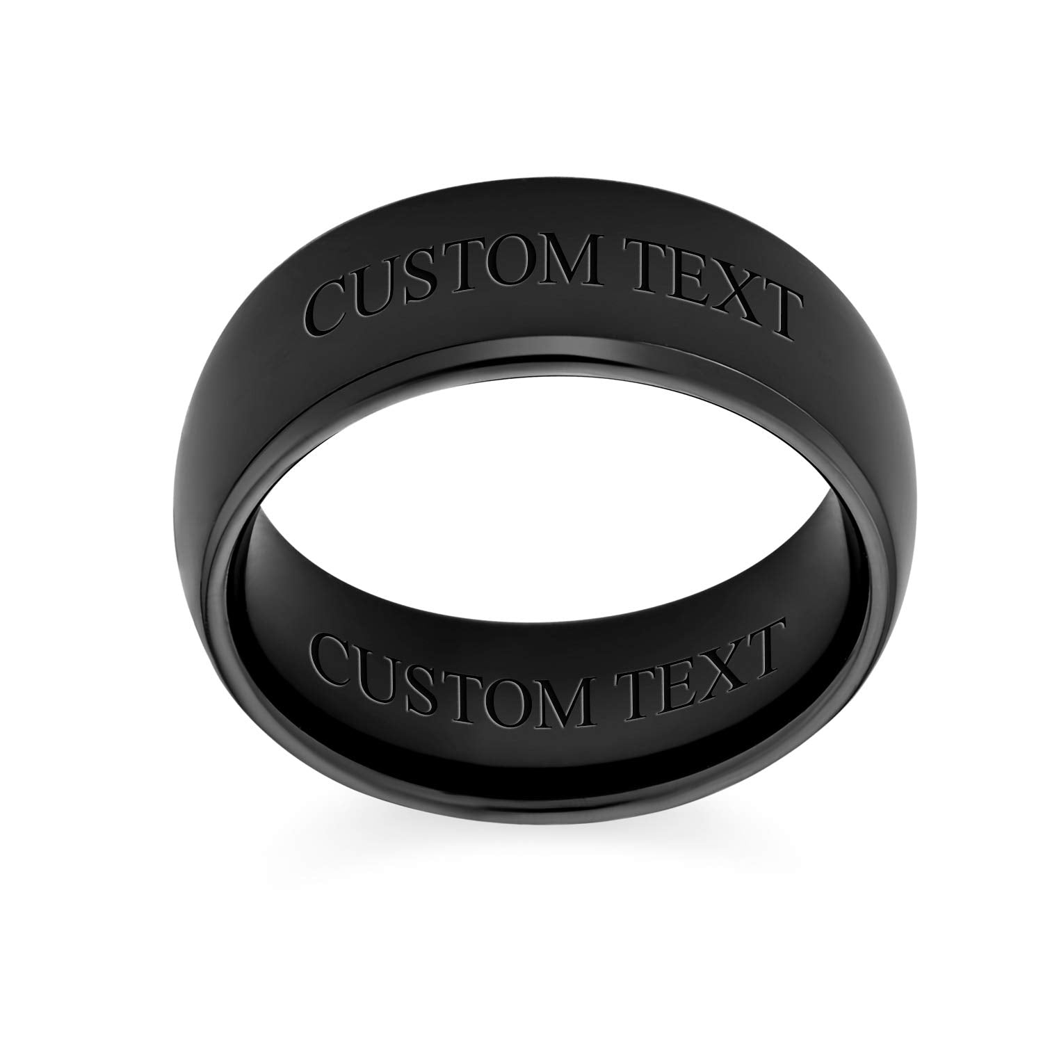 Bling Halloween Jewelry Black Tungsten Mens Wedding Band Ring 8mm size 12