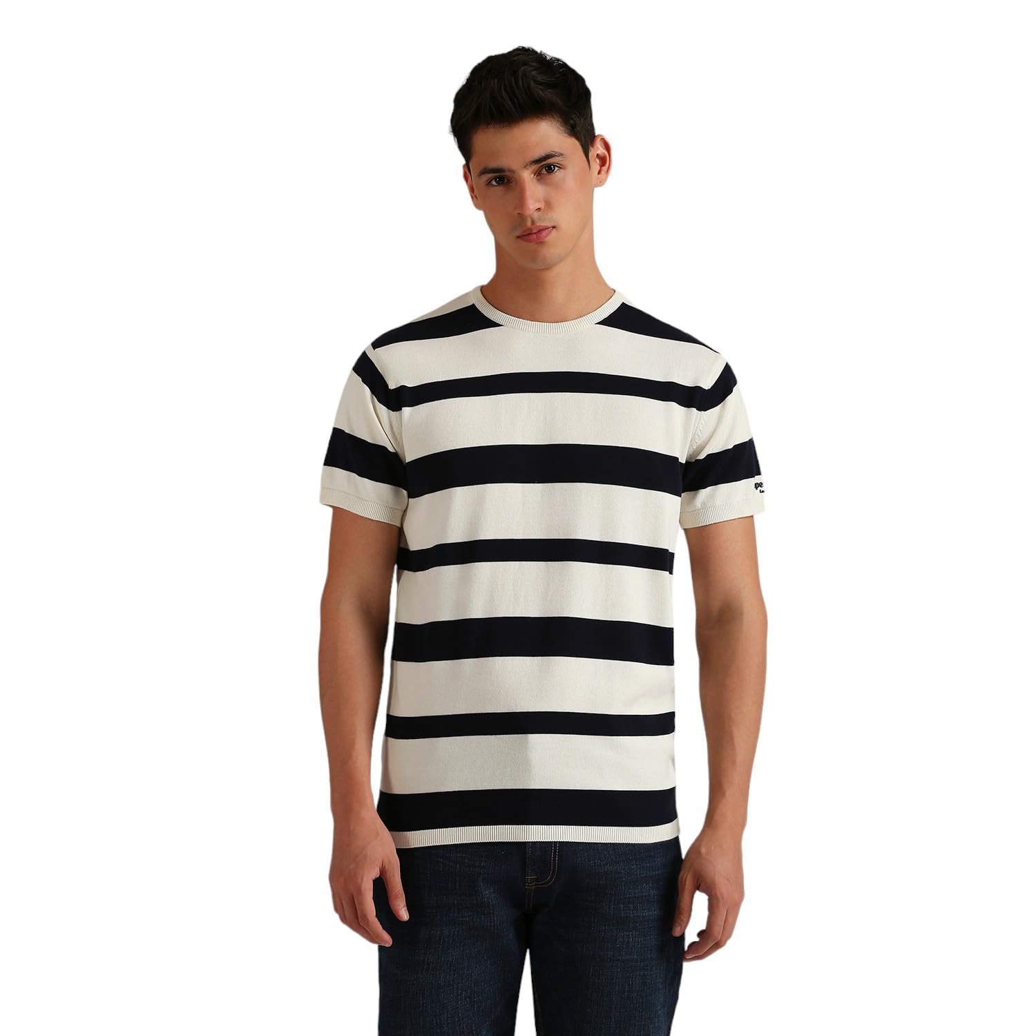 Pepe Jeans MenS Striped Regular Fit T-Shirt (Pm702446_Navy