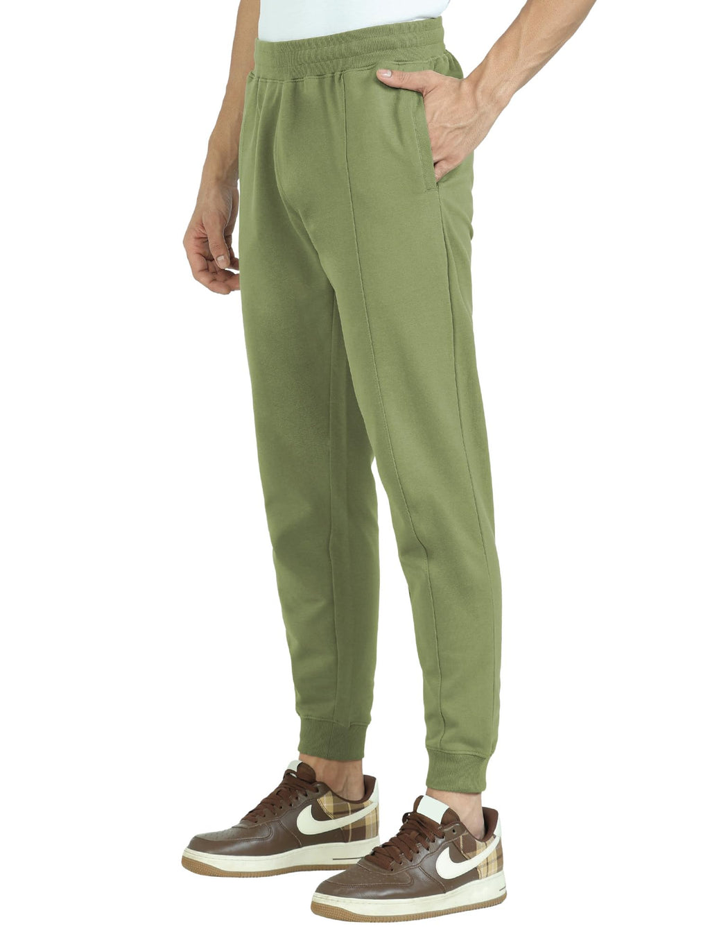 XYXX Mens Regular Track Pants (XY_Jog_R55_Olive Green