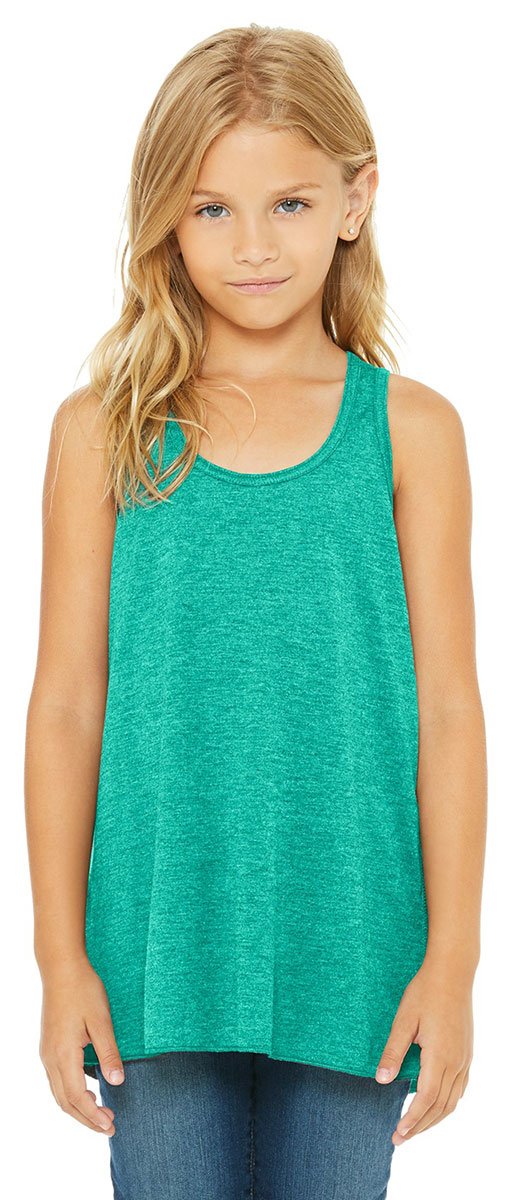 Youth Flowy Racerback Tank - WHITE - M(D0102H7WIET)