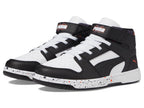 PUMA Rebound Layup Mid Hook and Loop Sneaker, White Black-Galactic Gray, 11 US Unisex Little Kid