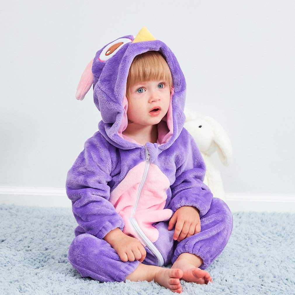 QZERPLAY Unisex Kids Baby Owl Bird Halloween Costumes Cartoon Outfit Hooded Homewear 70
