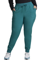 EDS Essentials Jogger Scrubs for Women, Drawstring Scrub Pants DK065P, S Petite, Hunter Green