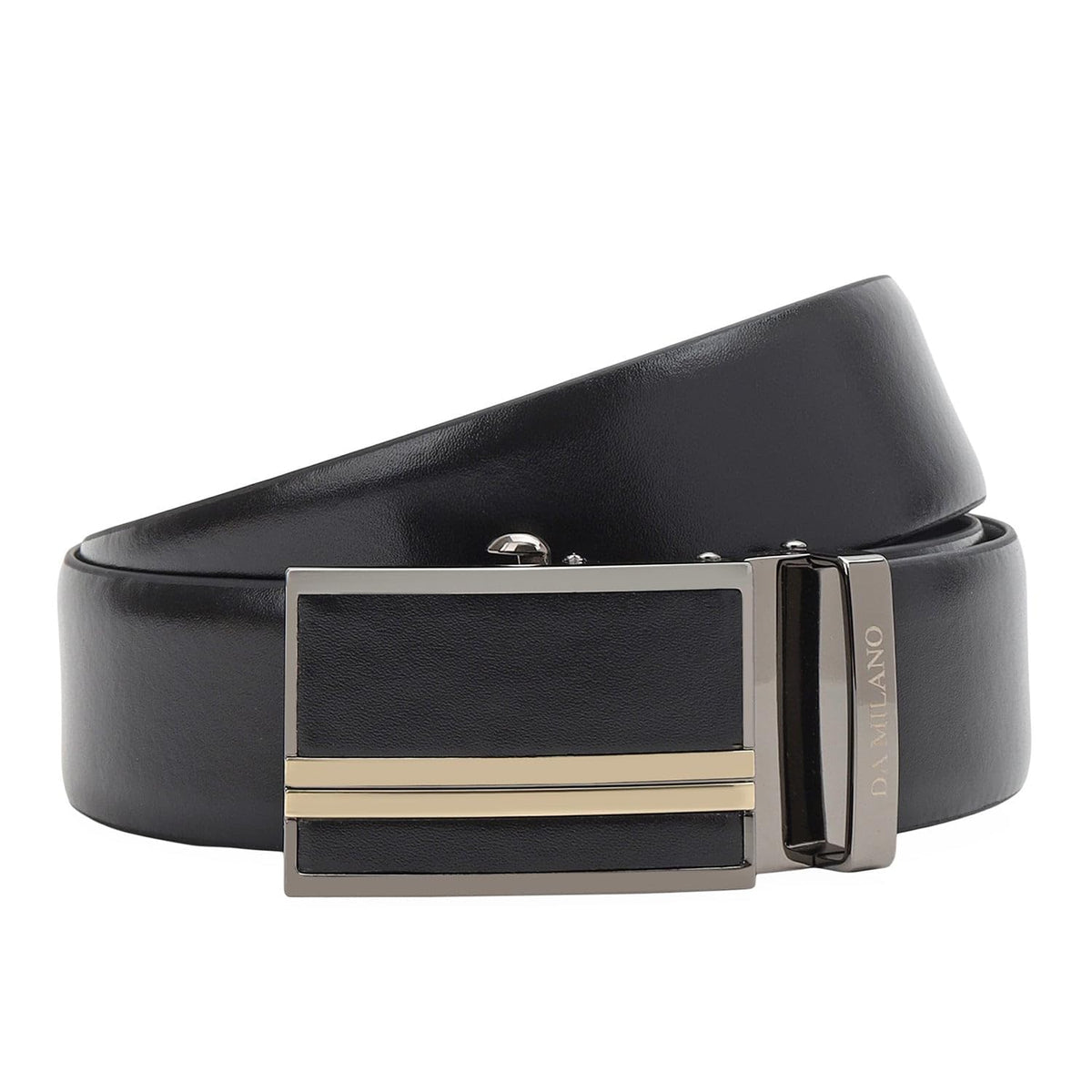 Da Milano Autolock Leather Belt For Men  Black (Size 95 Cm) (912235Ol) 40