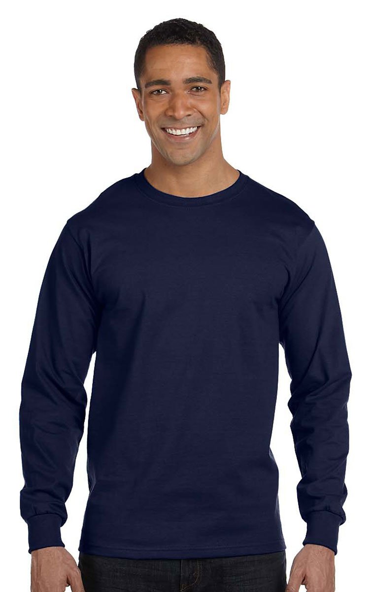 Mens 52 oz comfortSoft cotton Long-Sleeve T-Shirt - WHITE - S(D0102H7KT0T)