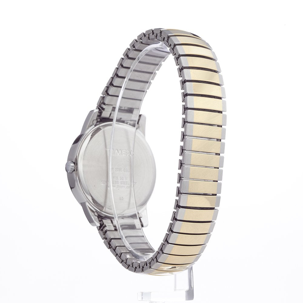 Timex Men's Easy Reader 35mm Watch - Two-Tone Case White Dial with Two-Tone Tapered Expansion Band