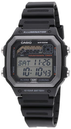 Casio WS1600H Series | Mens Watch | Sports Design | Black | Stopwatch | Countdown Timer | LED Light with Afterglow | 100M WR | D