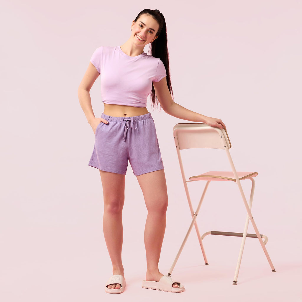 Enamor Womens Boxer Shorts (E062_Chalky Violet