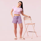 Enamor Womens Boxer Shorts (E062_Chalky Violet