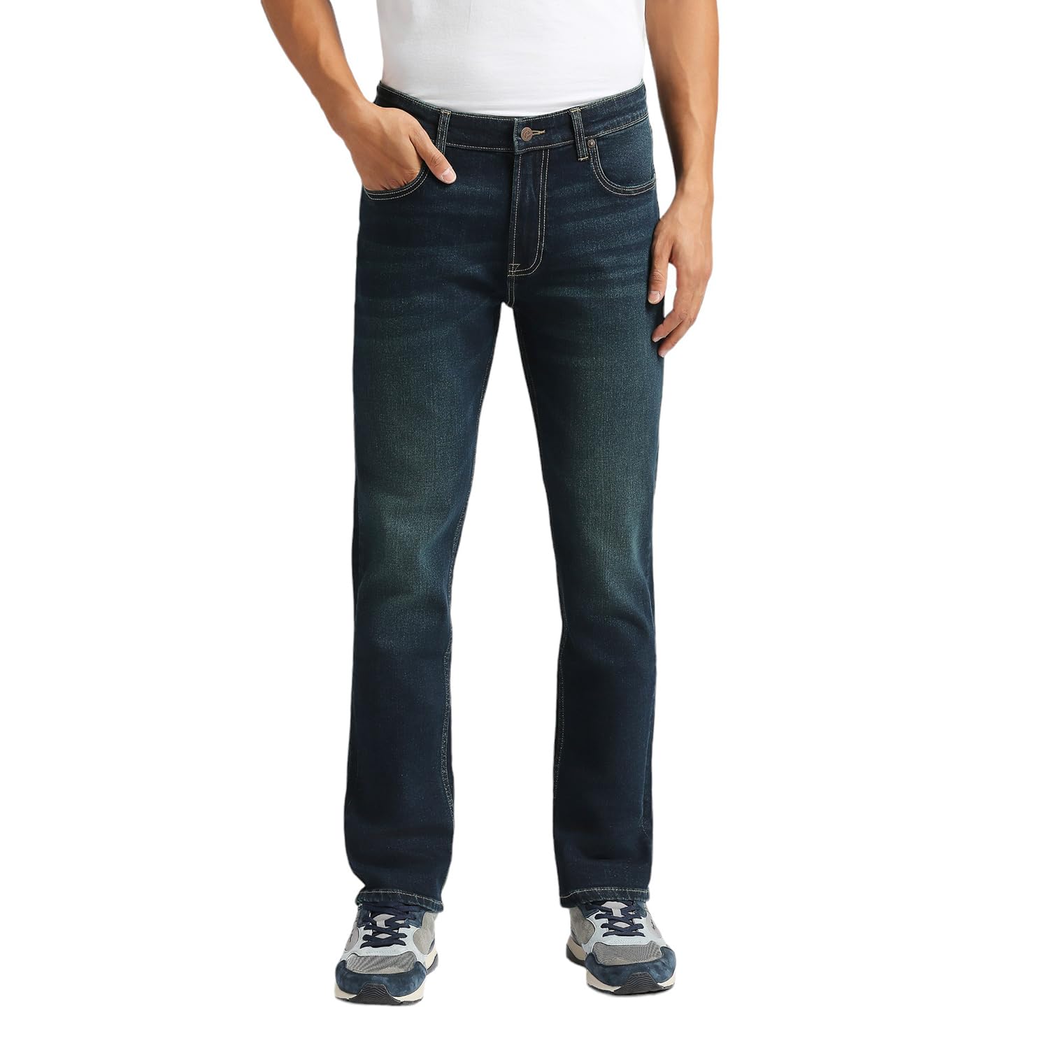 Pepe Jeans MenS Straight Jeans (Pm207846A191_Green Tint_Dark Indigo Blue