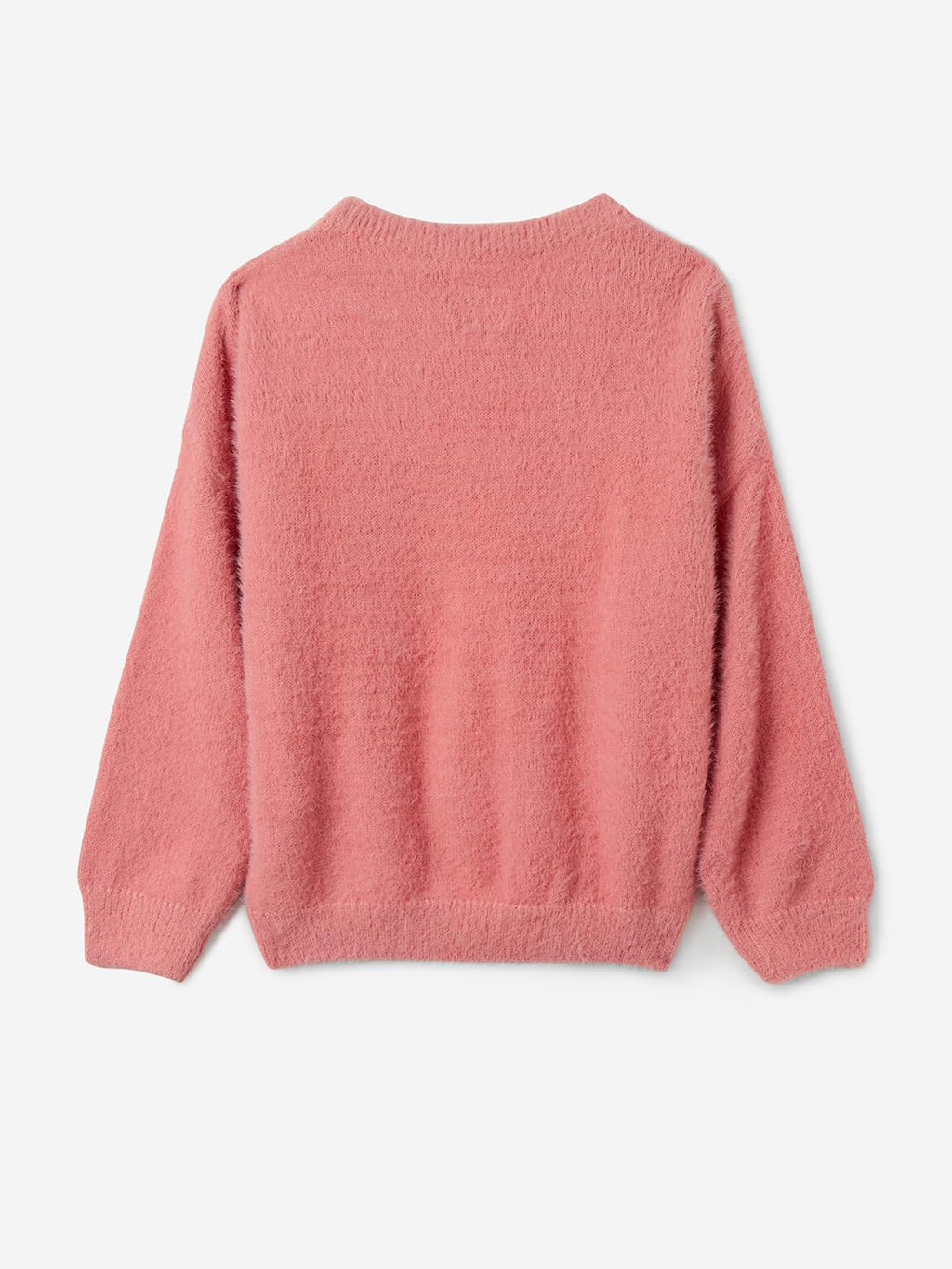 The Souled Store Originals : Pink Glitter Oversized Girls Knitted Sweater