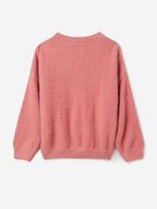 The Souled Store Originals : Pink Glitter Oversized Girls Knitted Sweater
