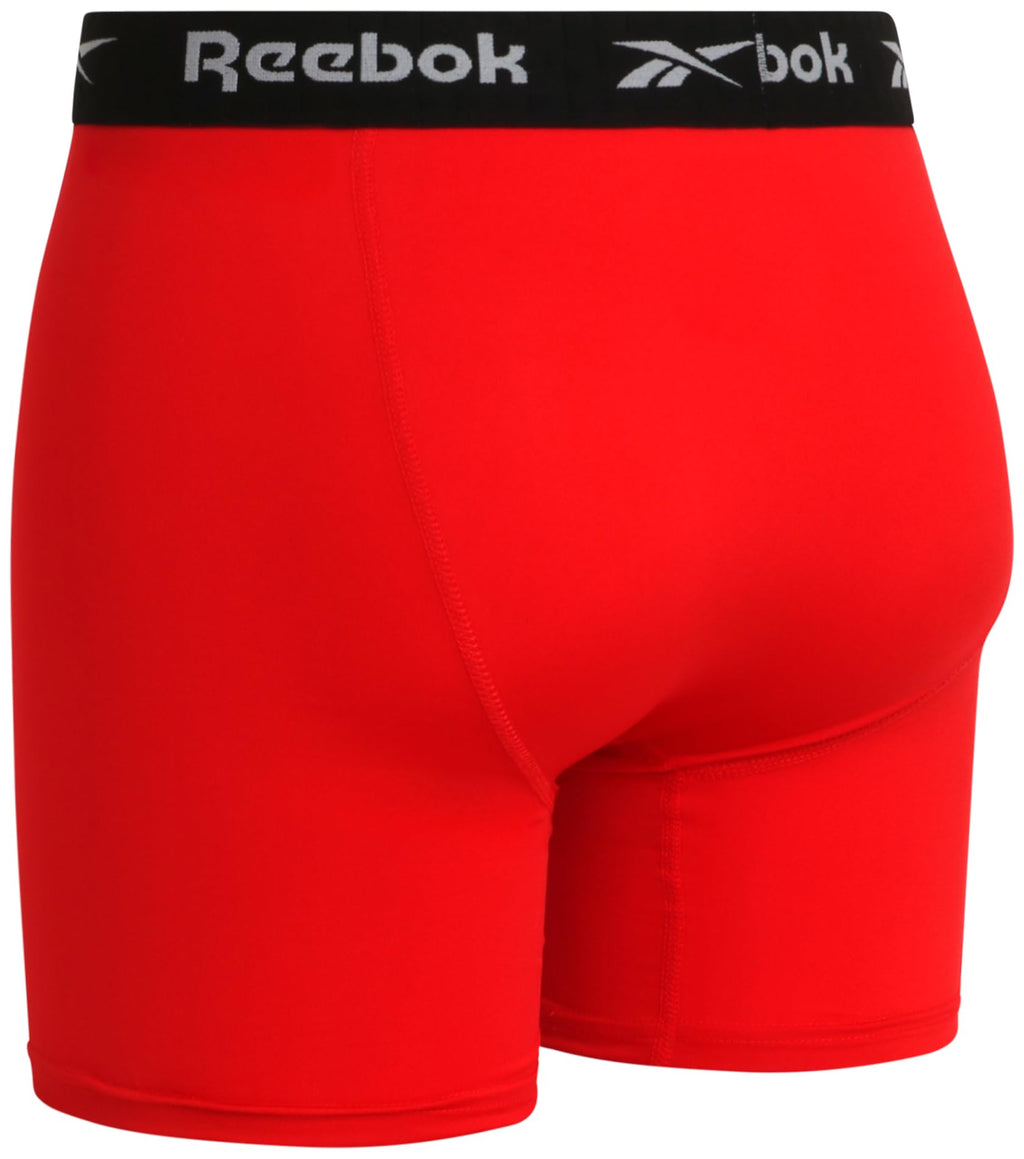 Reebok Men's Active Underwear - Performance Boxer Briefs (4 Pack), Size Medium, BlackRedGrey