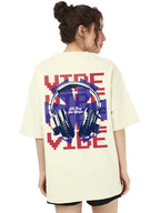 Bewakoof Heavy Duty 1.0 WomenS Graphic Print Oversized Fit Half Sleeve Round Neck Cotton Terry T-Shirt_1004240_Beige_3Xl