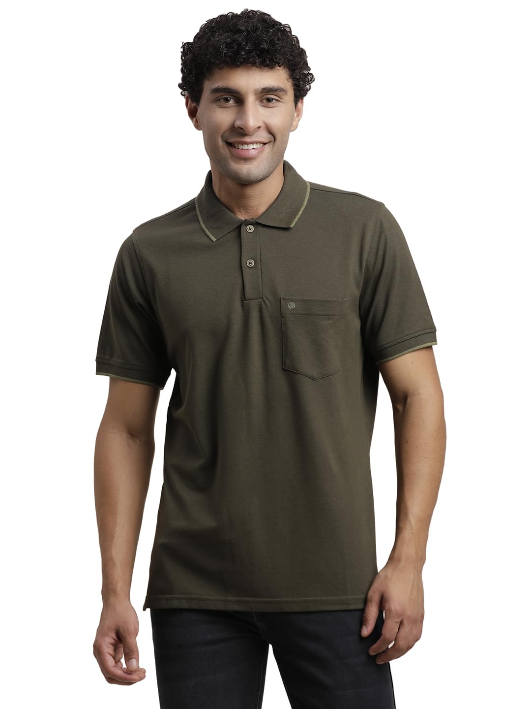 Turtle Men Poly Cotton Solid Grey Polo Tshirt