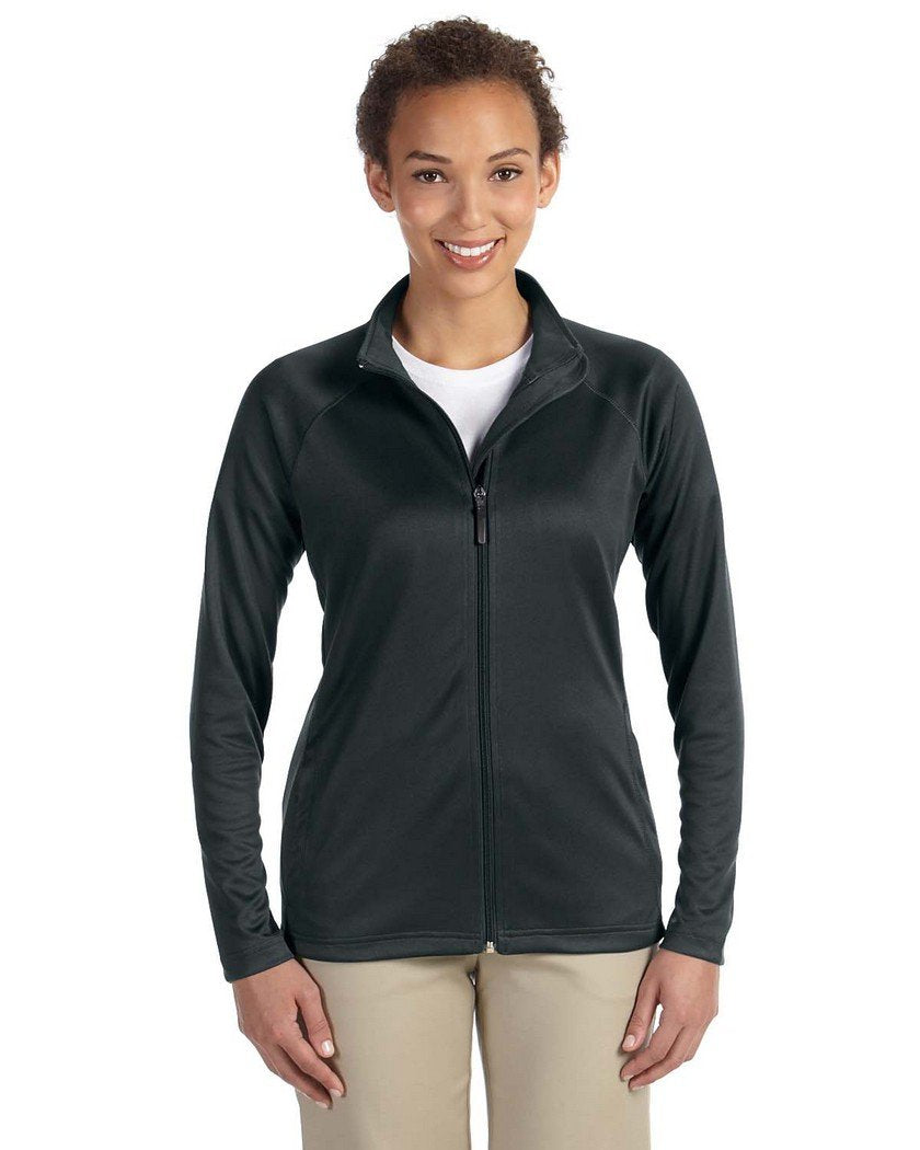 Ladies Stretch Tech-Shell compass Full-Zip - DK gREY HEATHER - S(D0102H76NI2)