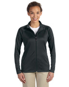 Ladies Stretch Tech-Shell compass Full-Zip - DK gREY HEATHER - S(D0102H76NST)