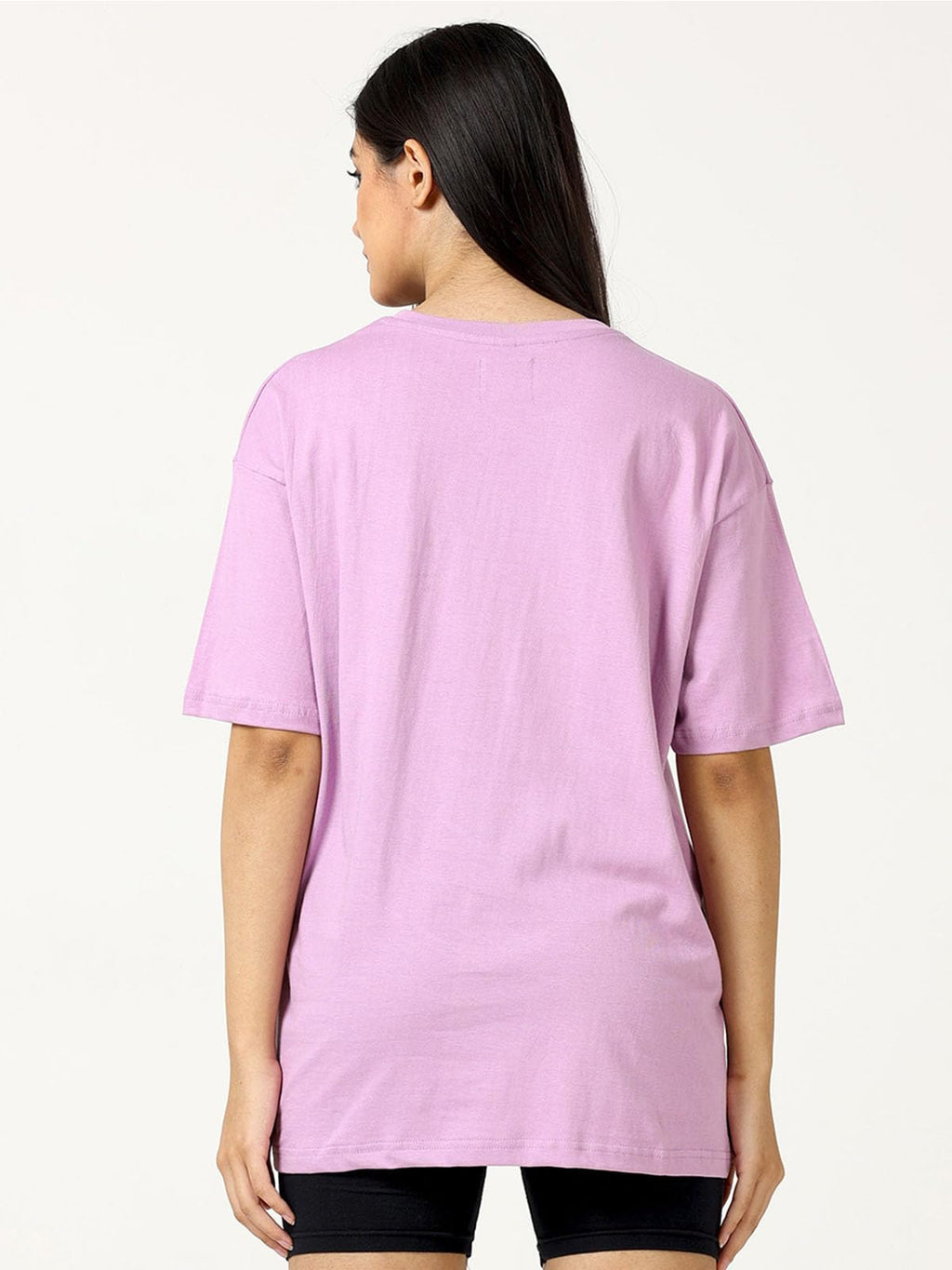 Juneberry Pure Cotton Oversized Loose Baggy Fit Drop Shoulder Half Sleeve Cool Front & Back Graphic Printed Round Neck T-Shirt F