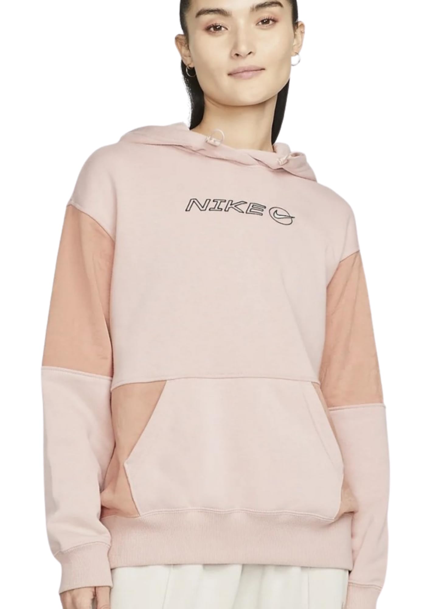 Nike Cotton Hooded Neck Regular Fit Sweatshirt Nsw Ic Flc Po Women Active T-Shirts