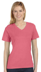 Ladies Relaxed Jersey V-Neck T-Shirt - BERRY - S(D0102H7KH86)