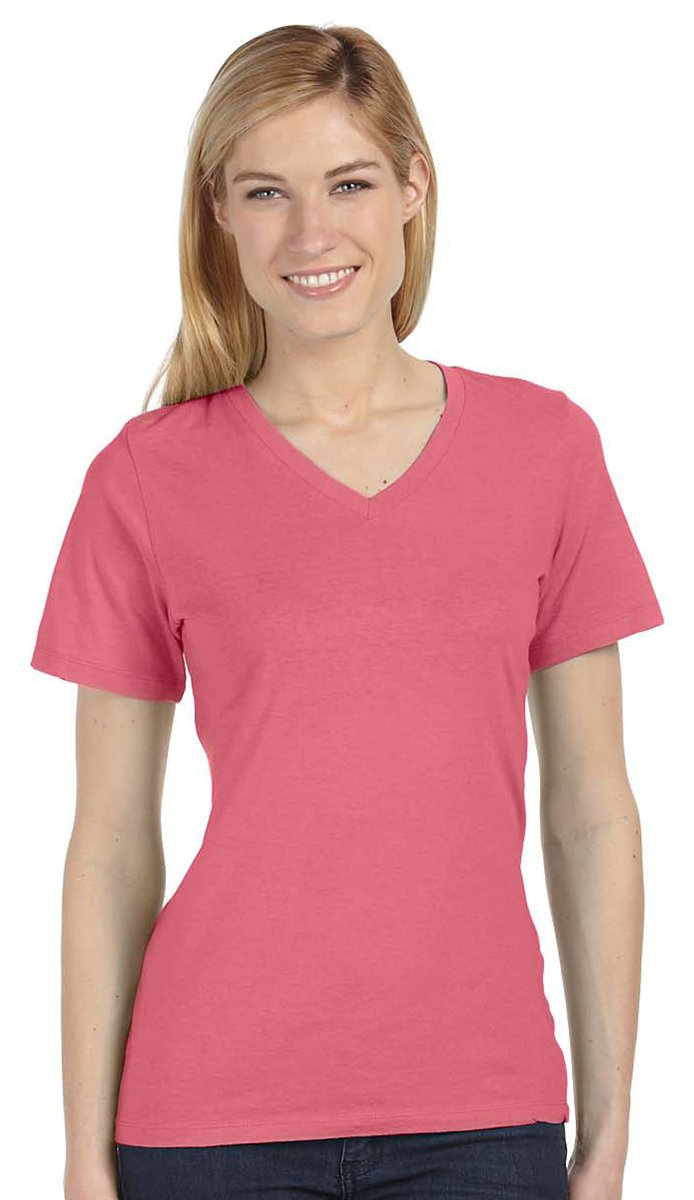 Ladies Relaxed Jersey V-Neck T-Shirt - BERRY - S(D0102H7KH86)