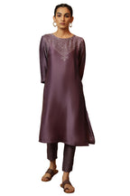 W For Woman Women'S Viscose Bandhej Regular Kurta (23Maf11626-910753_Purple Haze